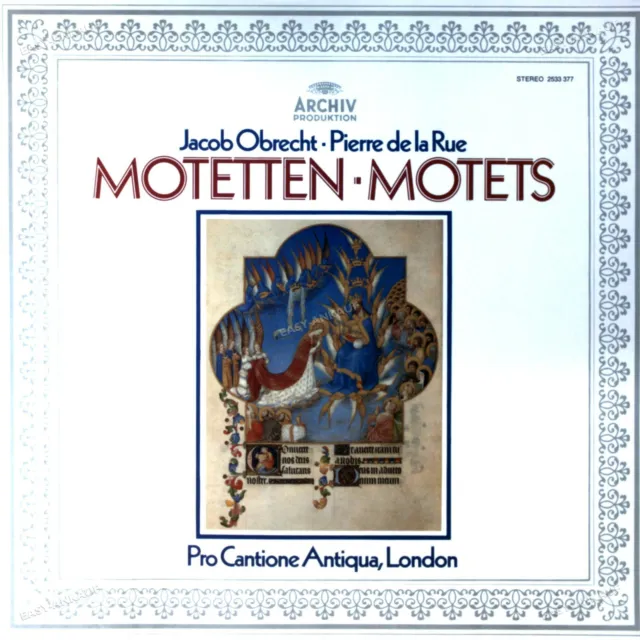 Jacob Obrecht / Pierre de la Rue - Pro Cantione Antiqua - Motetten LP 1978 '
