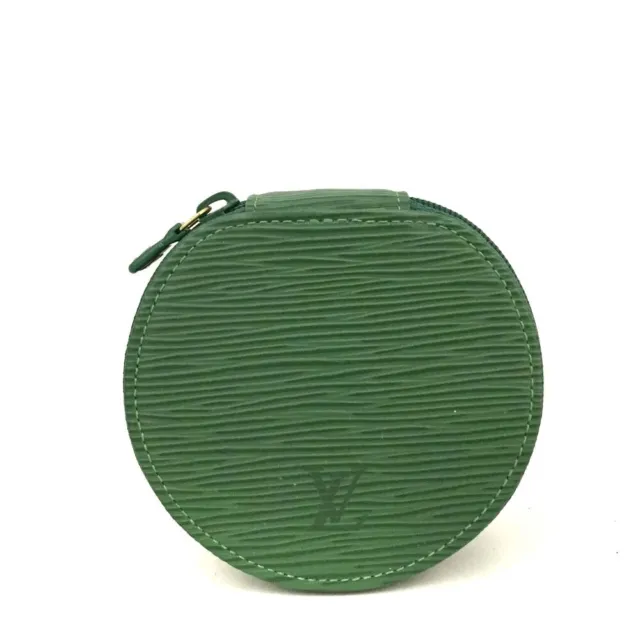 Louis Vuitton Epi Green Leather Jewelry case Leather/5Q1254