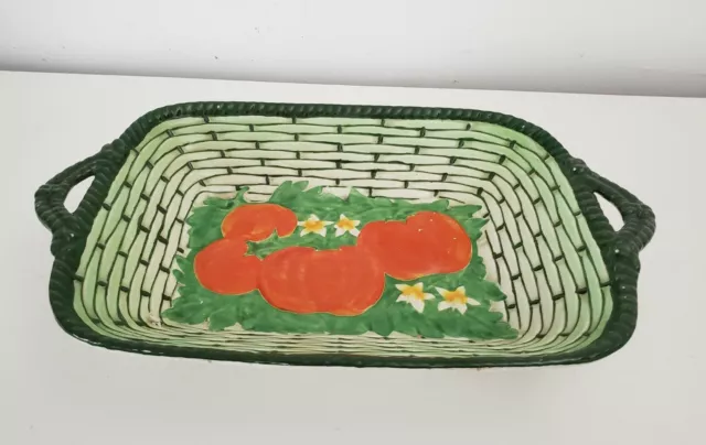 Vintage, Crown Devon, Basket Weave / Lettuce Leaf & Tomato Serving Dish