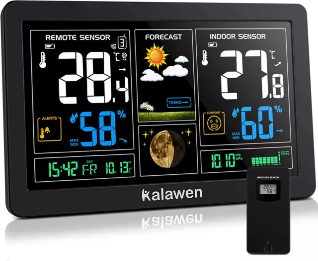 Stazione Meteo Automatica Digitale Wireless Meteorologica Con Ampio Schermo LCD