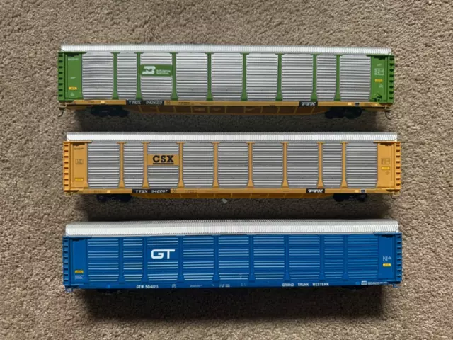 Walthers HO Scale 89’ Auto Carriers. BN CSX GTW. BNSF CN CP KCS NS UP.