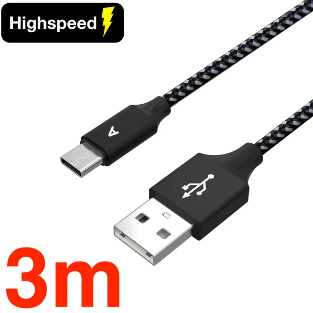 3m USB C Ladekabel Typ C Kabel für Samsung Galaxy S9 S10 A50 A20 Huawei P20 P30