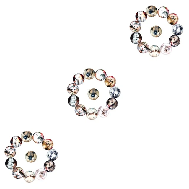 3x Dome Cabochons Glas Mosaik Perle Flatback Dome Cabochons Cabochons Edelstein 5