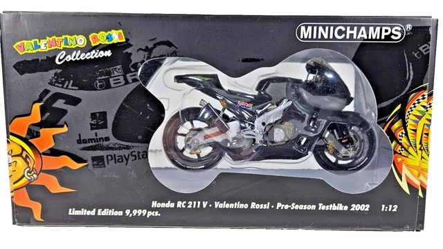 Minichamps Honda Rc211V Rossi Pré Saison Test Moto 2002 122 027946 1/12