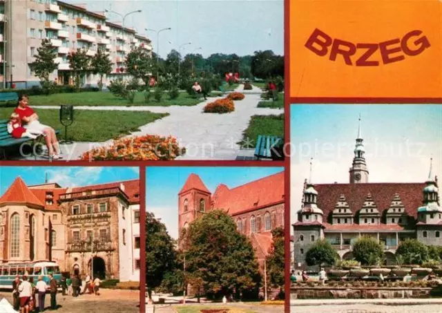 73026339 Brzeg Brieg Schlesien Parkanlage Rathaus Kirche Brzeg Brieg Schlesien