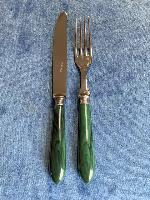Vintage LAURE JAPY silverware Stainless FORK & KNIFE set 2 piece lot
