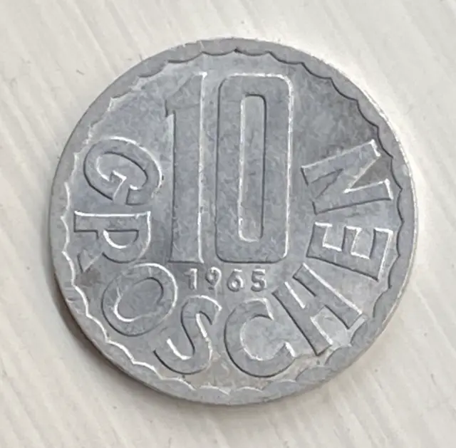 1965 Austria 10 Groschen Coin - Free Shipping