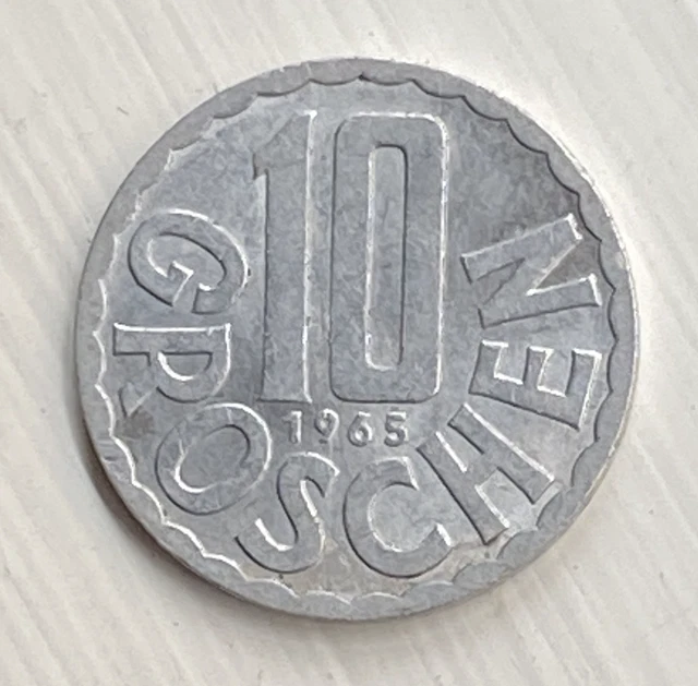 1965 Austria 10 Groschen Coin - Free Shipping