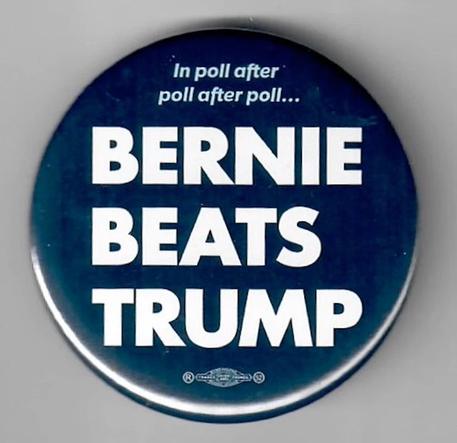 Official Bernie Sanders for President Campaign Button from 2020