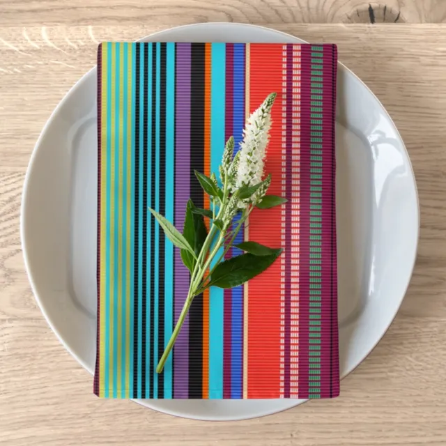 Apu - Cozy Striped Napkins - Stylish Colorful Dining Addition 4-pc Set