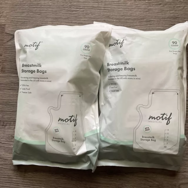 Motif Medical Breastmilk Storage Bags 180 Ct 8 oz Single Use Breast Milk Sealed