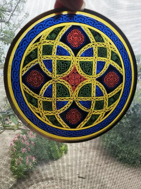 VIntage Toronto Celtic Stained Glass Window Hanging Sun Catcher 90s