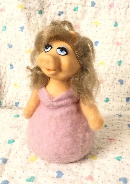 Vintage 70s 1979 Fisher Price Plush Beanie 7" Muppets Miss Piggy Bean Bag Doll