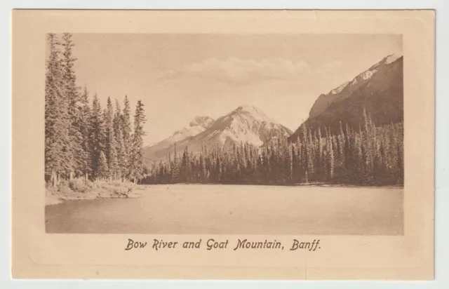 Postcard Banff Alberta Bow River and Goat Mountain Unused