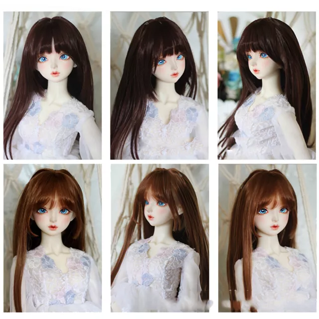 Dolls Long Hair w/ Bangs Finished Wigs for 1/3 1/4 1/6 BJD Doll DIY Accessories 3