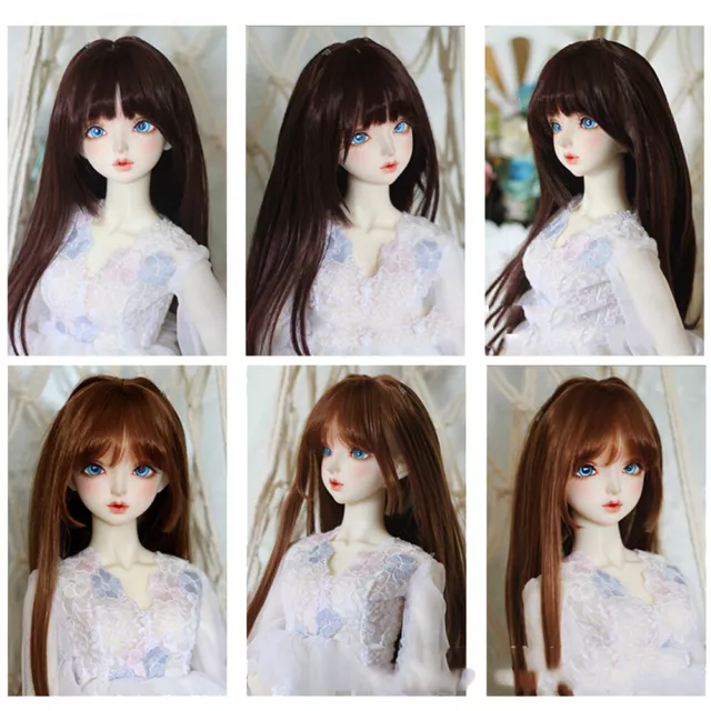 Dolls Long Hair with Bangs Finished Wigs for 1/3 1/4 1/6 BJD Fashion Doll DIY 3