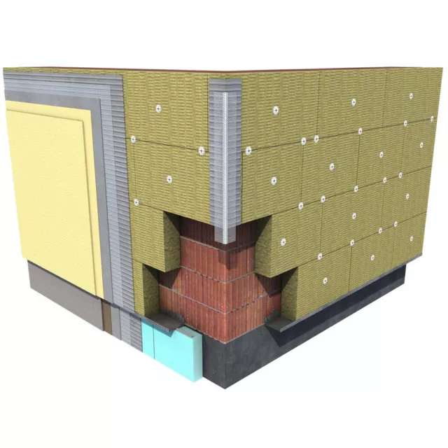 Komplettpaket 9 160mm 100-400m² 034 Steinwolle Isolierung Fassadendämmung WDVS