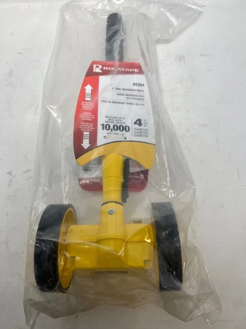 ROLATAPE RT204 Dual 4-inch Measuring Wheel , Yellow