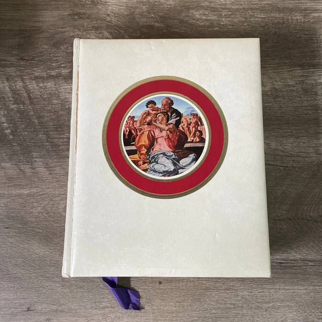 VINTAGE LARGE HOLY Bible Authorized King James Version Michelangelo ...