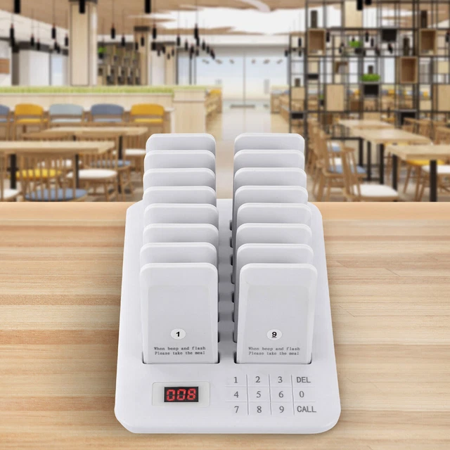 Cafe Call System CAFE RESTAURANT PAGER System 16 Buzzers Guest Call Wireless Paging ...