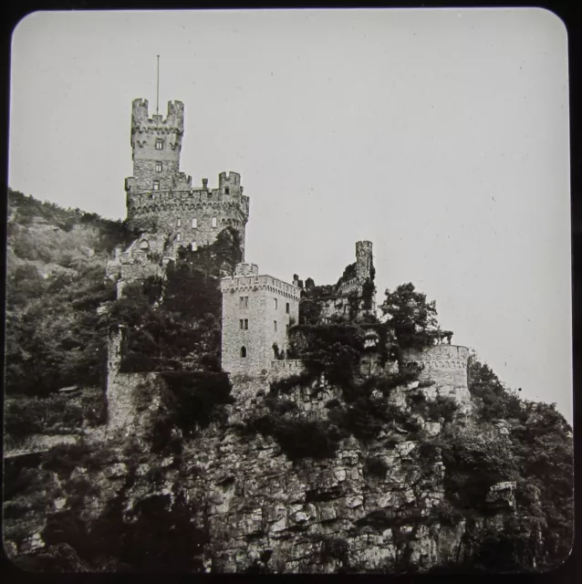Glass Magic Lantern Slide SOONECK CASTLE C1910 PHOTO GERMANY RHINE