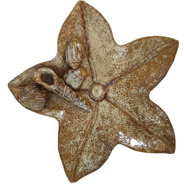 Vintage Ceramic Sea Shell Trinket Dish Starfish Soap Bathroom Beach Decor