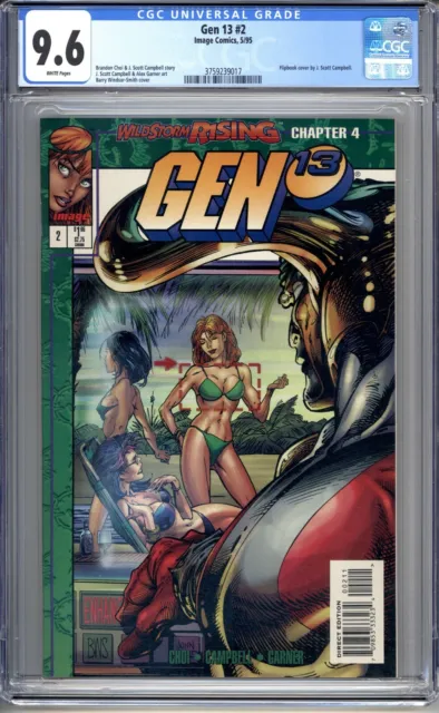 Gen 13 #2 - CGC Graded 9.6 (NM+) 1995  Image Comics - Flipbook Cover