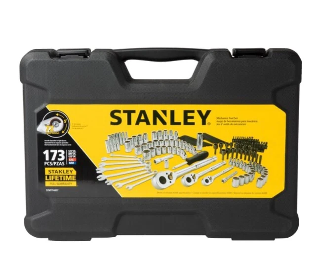 STANLEY 173PC MECHANICS Tool Set Sockets Wrenches Screwdriver Durable