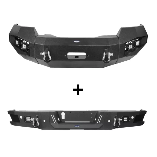 For 2006 2007 2008 Ford F150 Front & Rear Bumper w/Winch Plate Lights D-Rings