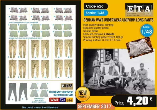 1/48 SCALE WW2 German underwear uniform long pants $34.54 - PicClick