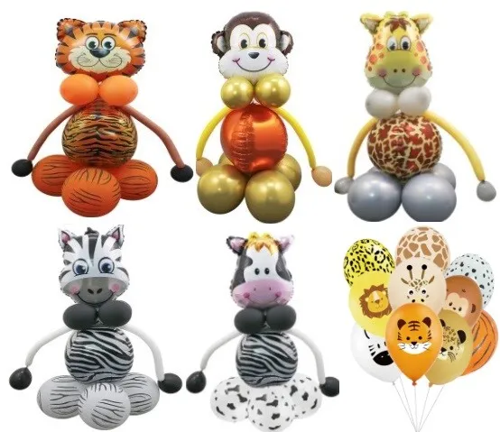 Animal Balloons Monkey Lion Tiger Jungle Safari Birthday Party Balloon Decor