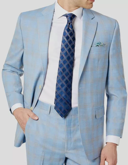 NEW SEAN JOHN Men's Classic-Fit Plaid Suit Jacket Two Button Light Blue ...