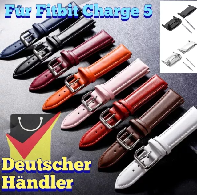 Leder Armband für Fitbit Charge 5, Sport strap Fitness Uhr Watch Band