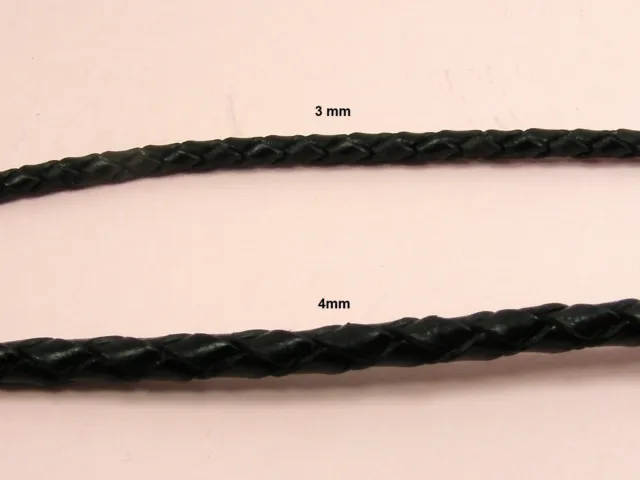 1M or 2M Genuine Braided LEATHER CORD 3mm 4mm 5mm DIY Bracelet Necklace Making