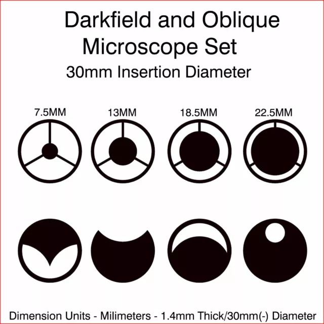 30mm Insertion Dia. Microscope Darkfield and Oblique Illumination Set