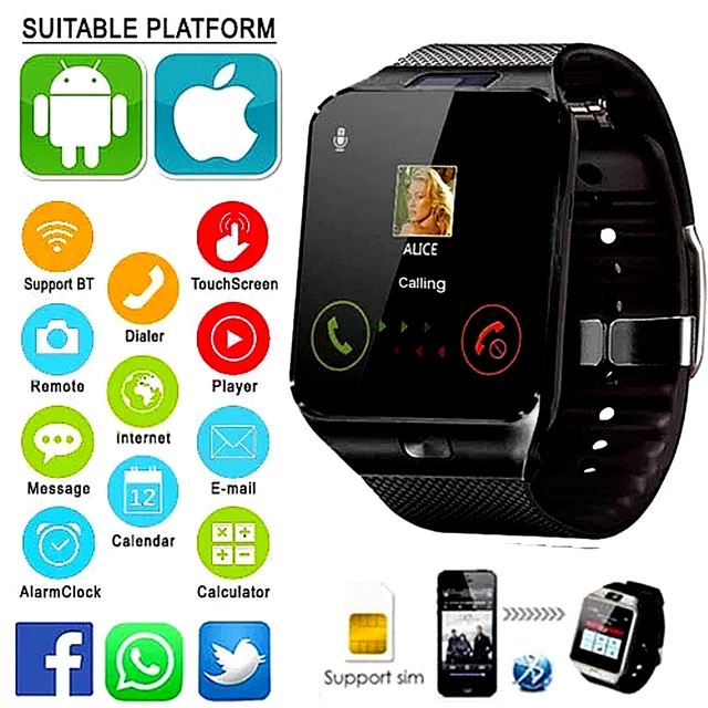 DZ09 Smart Watch Bluetooth Camera Phone Mate GSM SIM Tracker For Android iOS UK