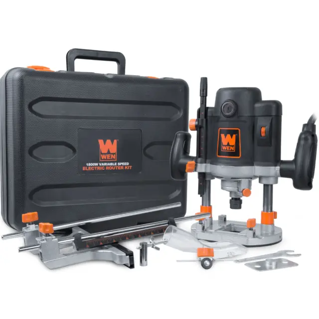 WEN Products 15-Amp Variable Speed Plunge Woodworking Router with Case