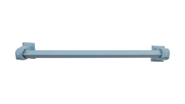Vintage 22 in. Blue Ceramic Wood Rod with Recessed Towel Brackets