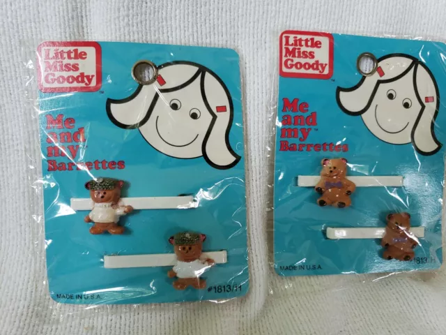 NEW Vintage 1984 Little Miss Goody Me and My Barrettes 2 packs Teddy Bears USA