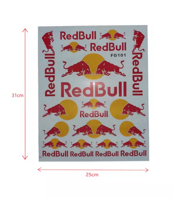 Red Bull Stickers - Durable, Weatherproof and Waterproof