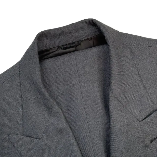 Bespoke 44 L Mr Ned Fifth Avenue NYC Mid Charcoal Grey Solid Wool Suit Made USA