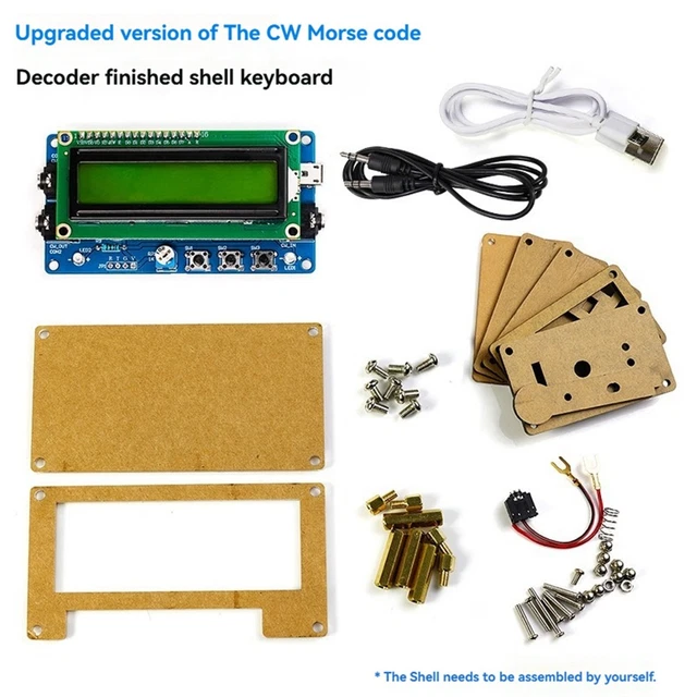 UPGRADED CW MORSE Code Decoder Kit mit Digitalem LCD und Gehäuse Plus ...