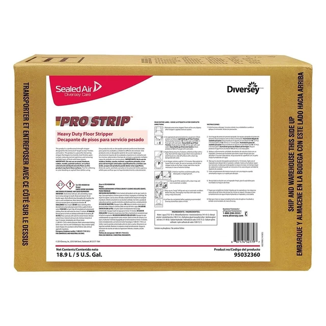Diversey 95032360 Butyl Free Heavy Duty Professional Floor Stripper 5 Gallon Box