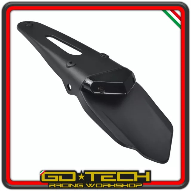 Placa Moto Enduro Faro Stop Trasero LED Motard Cross Negro Universale