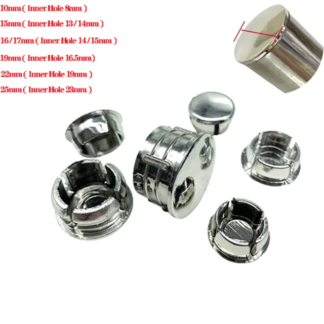 Silver Tube Inserts Chrome Metal Capped Pipe Plugs Round Blanking Bungs End Caps