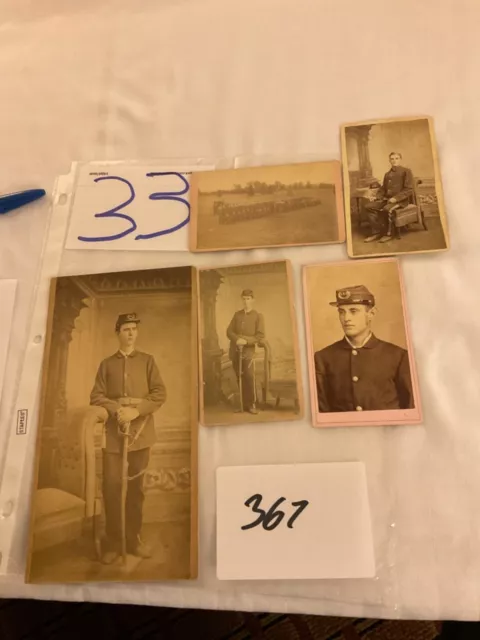 367 Iowa State University 5 Military Cadet Photos 1880’s 1 has Info Trp.  Cannon