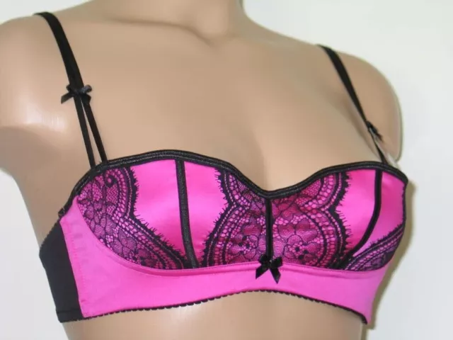 BRA 32A OR 34A BLACK LACE PINK SATIN ANN SUMMERS OPEN CUP PEEP FREEPOST  BNWT £9.99 - PicClick UK