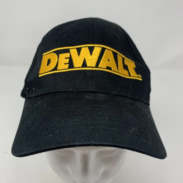 DeWalt Hat Cap Strap Back Adjustable Black Embroidered Tools Construction