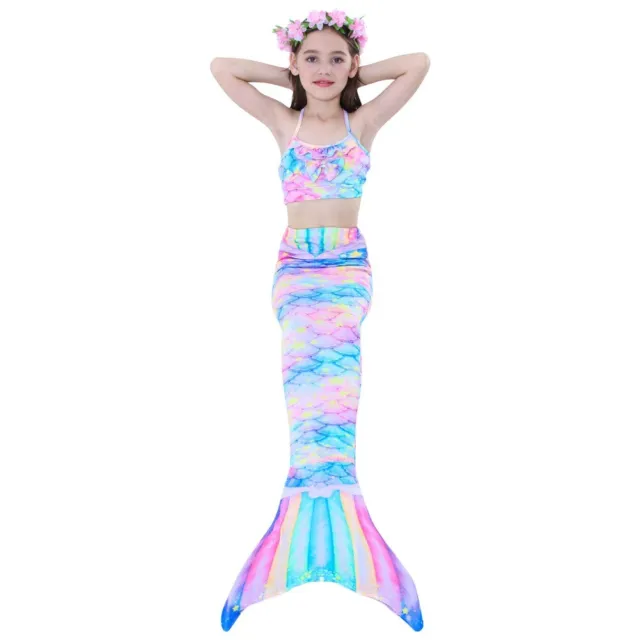 Colorato Costume da bagno bikini Costume da sirena da spiaggia  Bambini