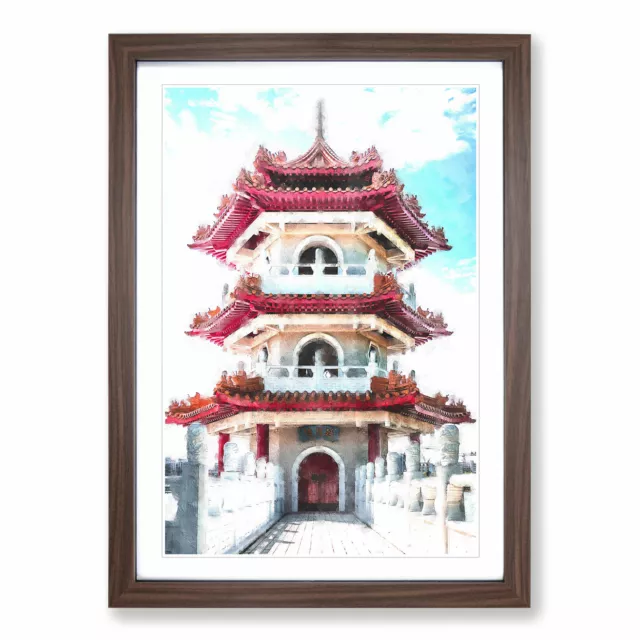 Chinese Garden In Singapore Wall Art Print Framed Canvas Picture Poster Decor